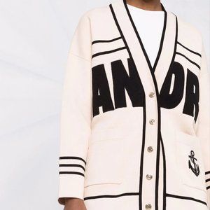 Sandro Logo Intarsia Knitted Cardigan